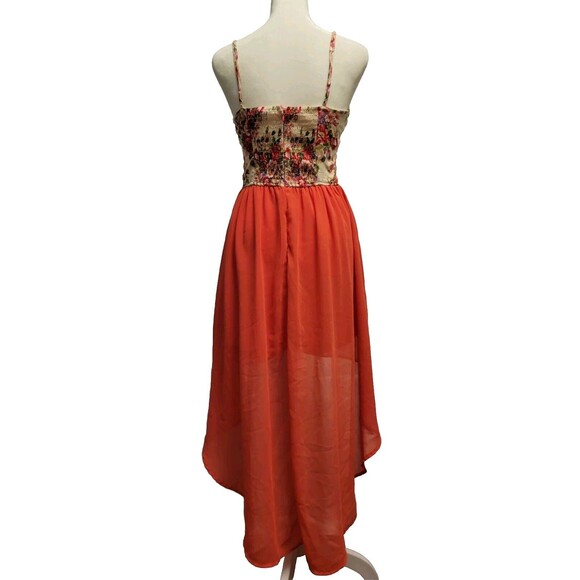 Y2K Fairy Dress Juniors Medium Floral Solid Flowy High Low Hem Love Culture - Picture 2 of 7